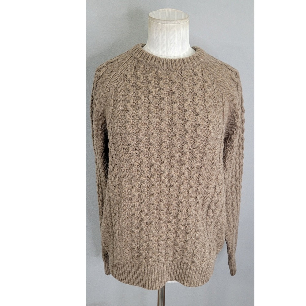 Patagonia Recycled Wool Crewneck Cable Knit Sweater M Marlow Brown Women Mens